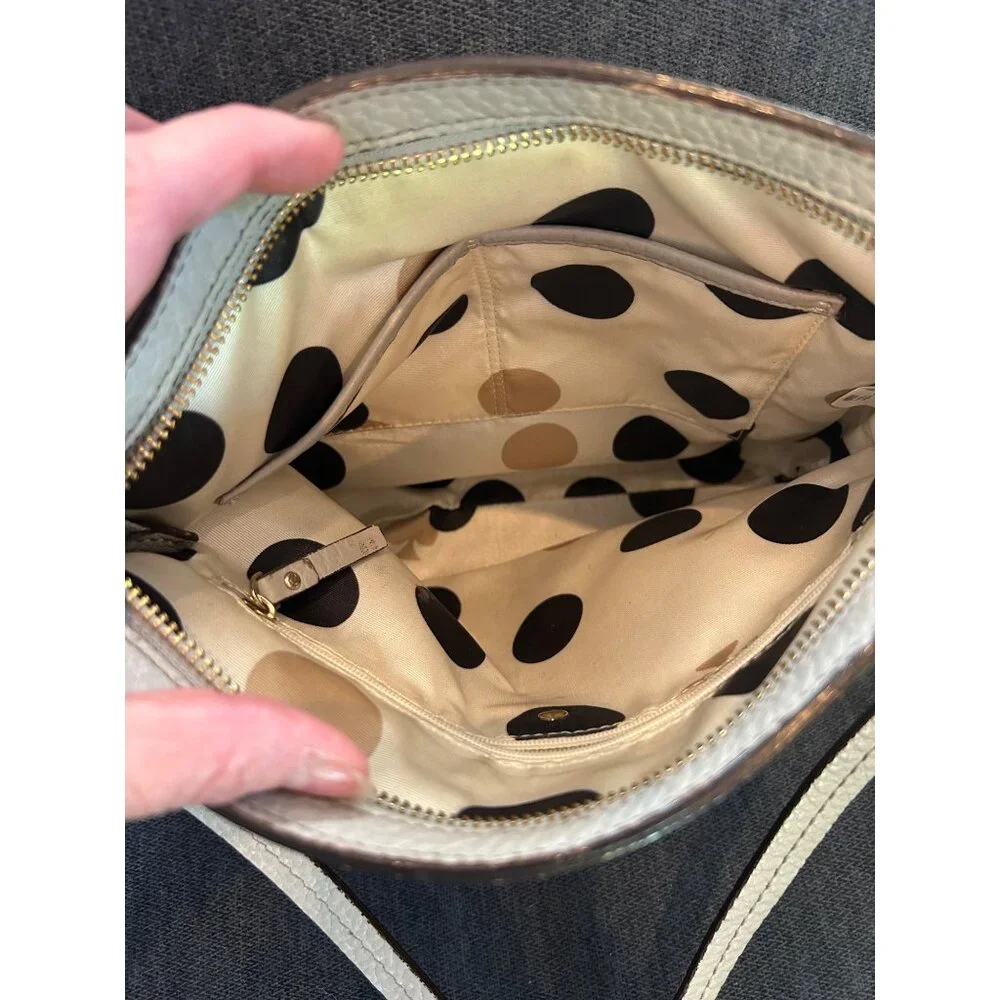 Kate Spade New York Leather Crossbody Bag With Polka Dot Lining - Picture 5 of 6